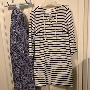 Blue & white nautical striped Old Navy dress.